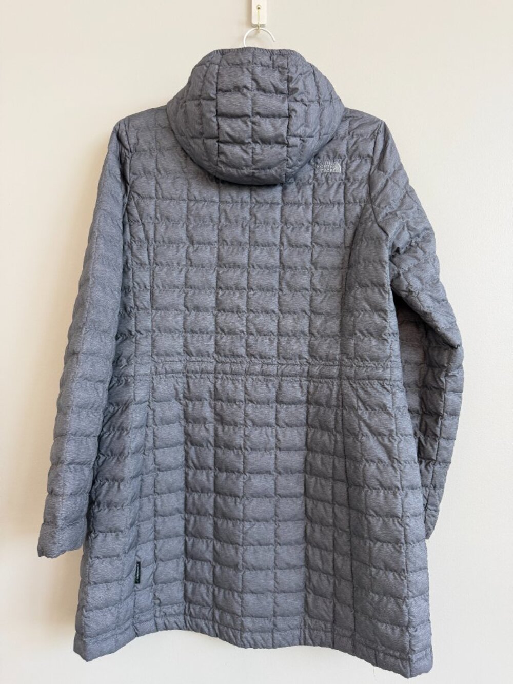 The North Face ThermoBall Eco Parka 2 Grey Heather Hooded Coat L - Picture 3 of 13